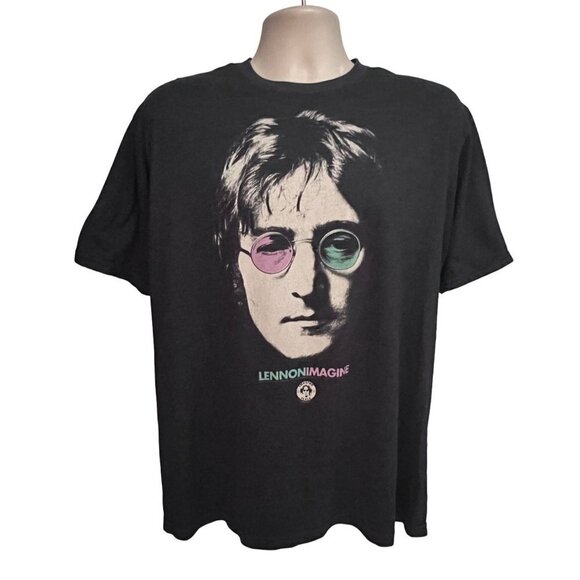 Unknown Other - John Lennon Imagine Peace Charcoal Gray Graphic T-Shirt Large Lightweight Cotton